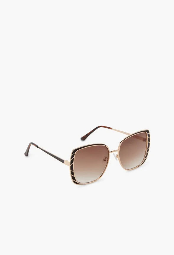 Geometric Frame Oversized Sunglasses - Image 3
