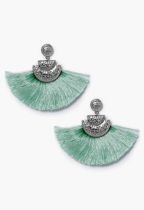 Gia Disc And Fringe Earrings - Image 2