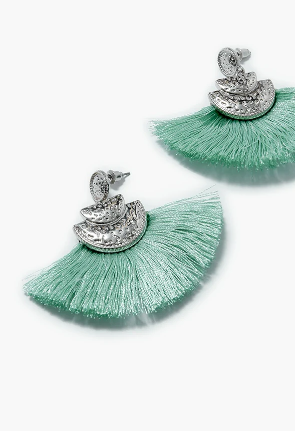 Gia Disc And Fringe Earrings - Image 3