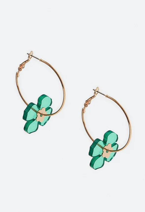 Giana Saint Patricks Green Charm Hoop Earrings - Image 3