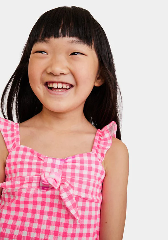 Gingham Flutter Sleeve Tank - Image 2