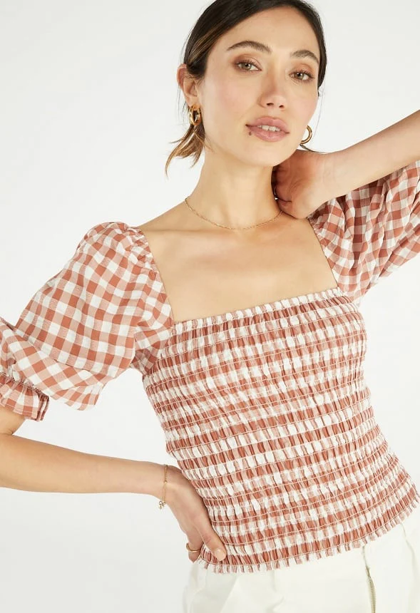 Gingham Smocking Top - Image 3