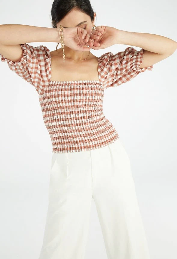 Gingham Smocking Top - Image 4
