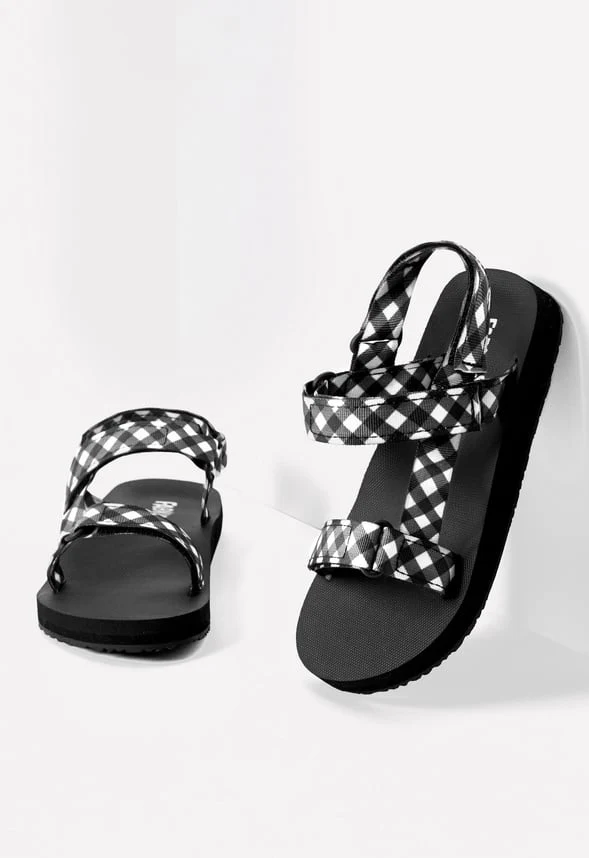 Gingham Active Strap Sandal - Image 3