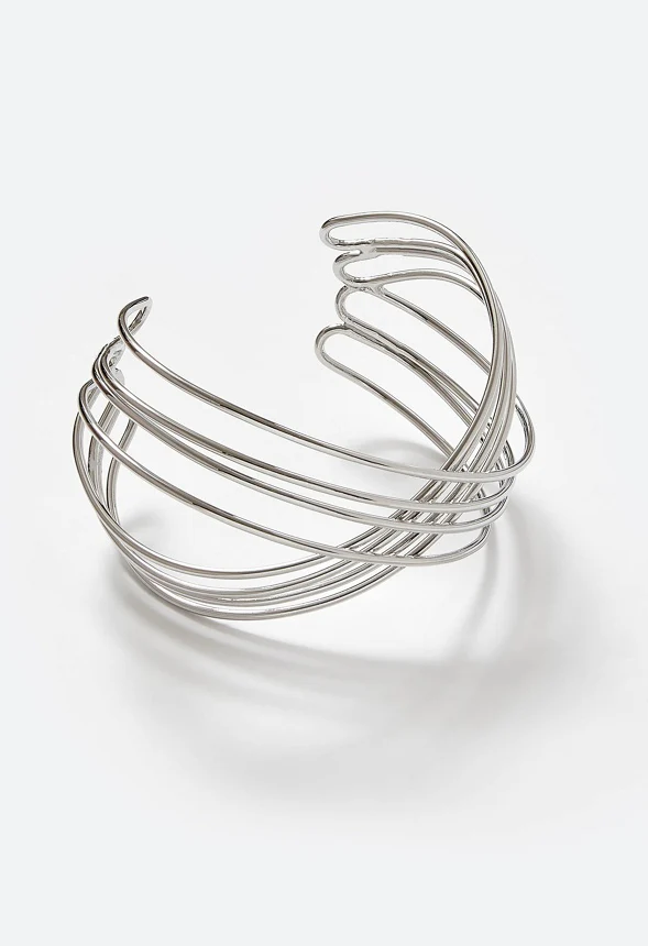 Gio Adjustable Multi Wired Criss Cross Cuff Bracelet - Image 3