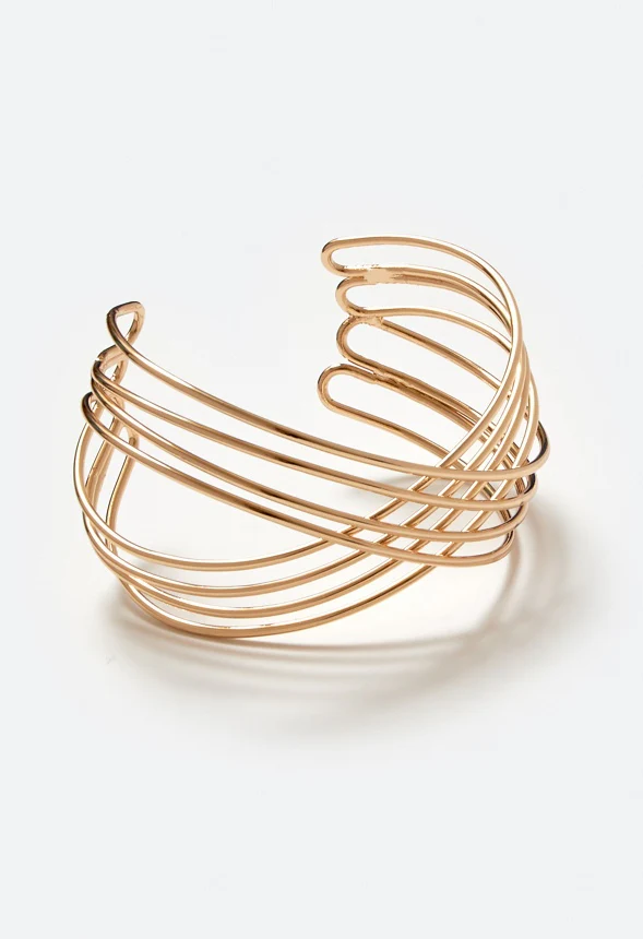Gio Adjustable Multi Wired Criss Cross Cuff Bracelet - Image 3