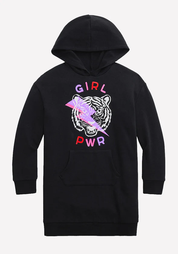 Girl Power Hooded Sweatshirt Dress - Image 2