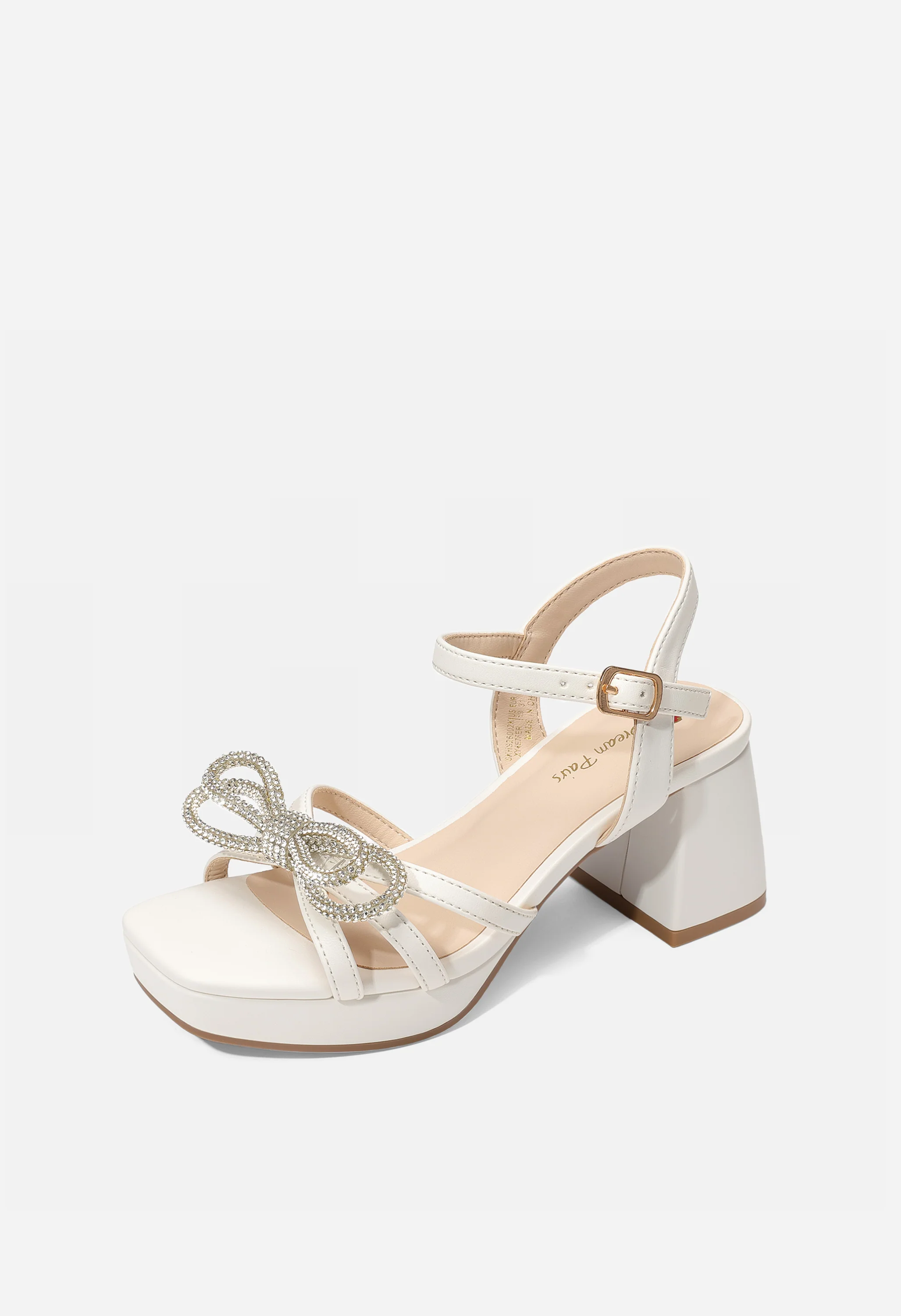Girls' Bow Flower Open Toe Block Heel Sandals - Image 5