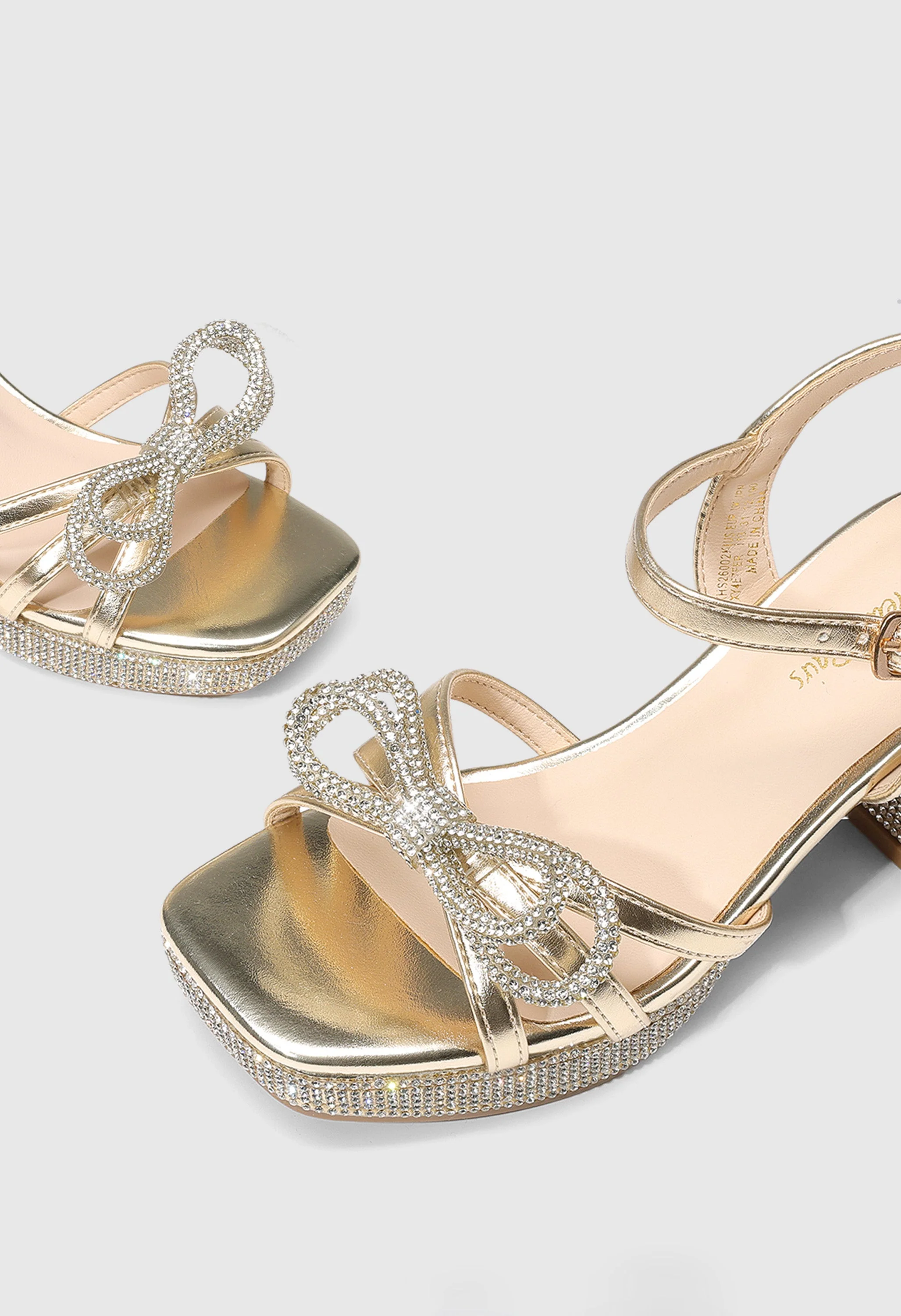 Girls' Bow Flower Open Toe Block Heel Sandals - Image 3