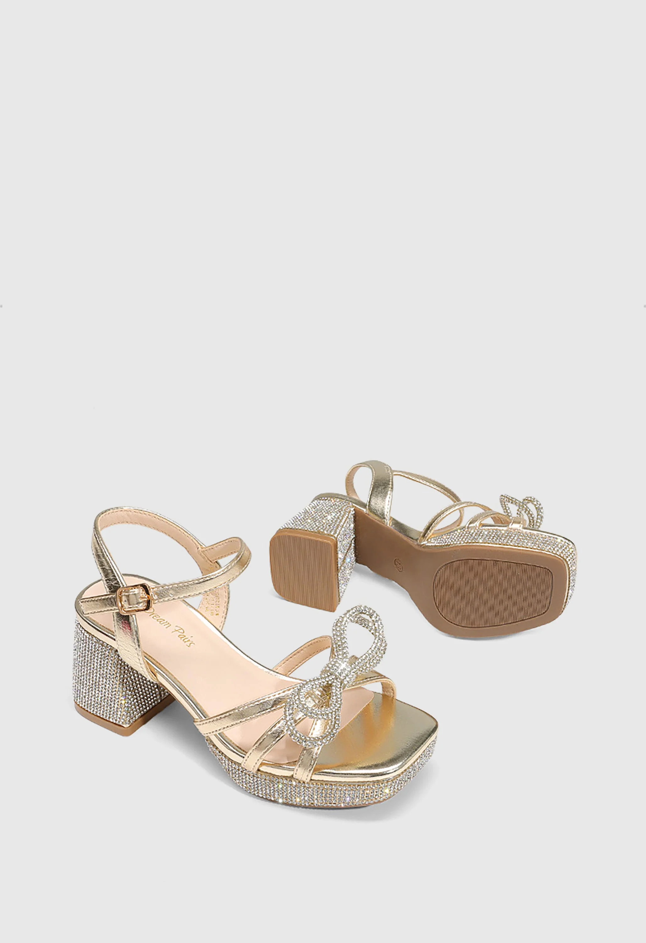 Girls' Bow Flower Open Toe Block Heel Sandals - Image 4