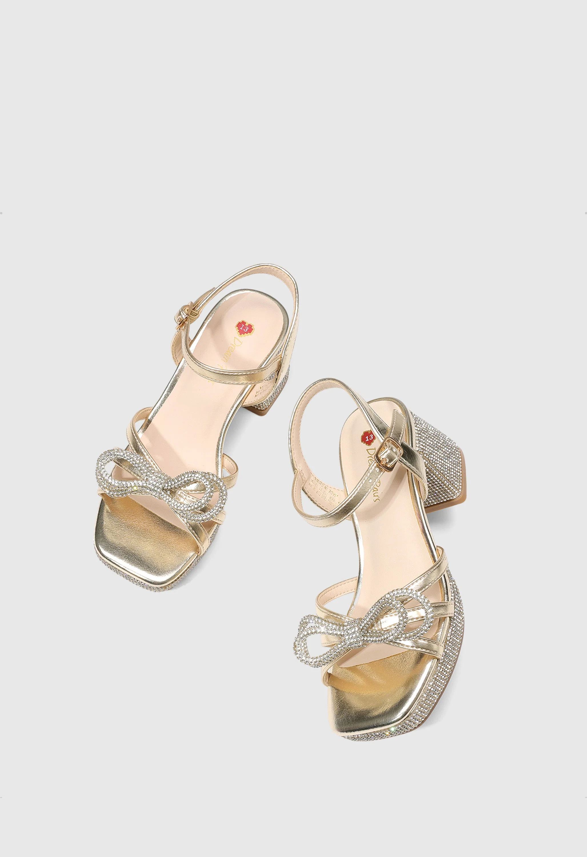 Girls' Bow Flower Open Toe Block Heel Sandals - Image 5