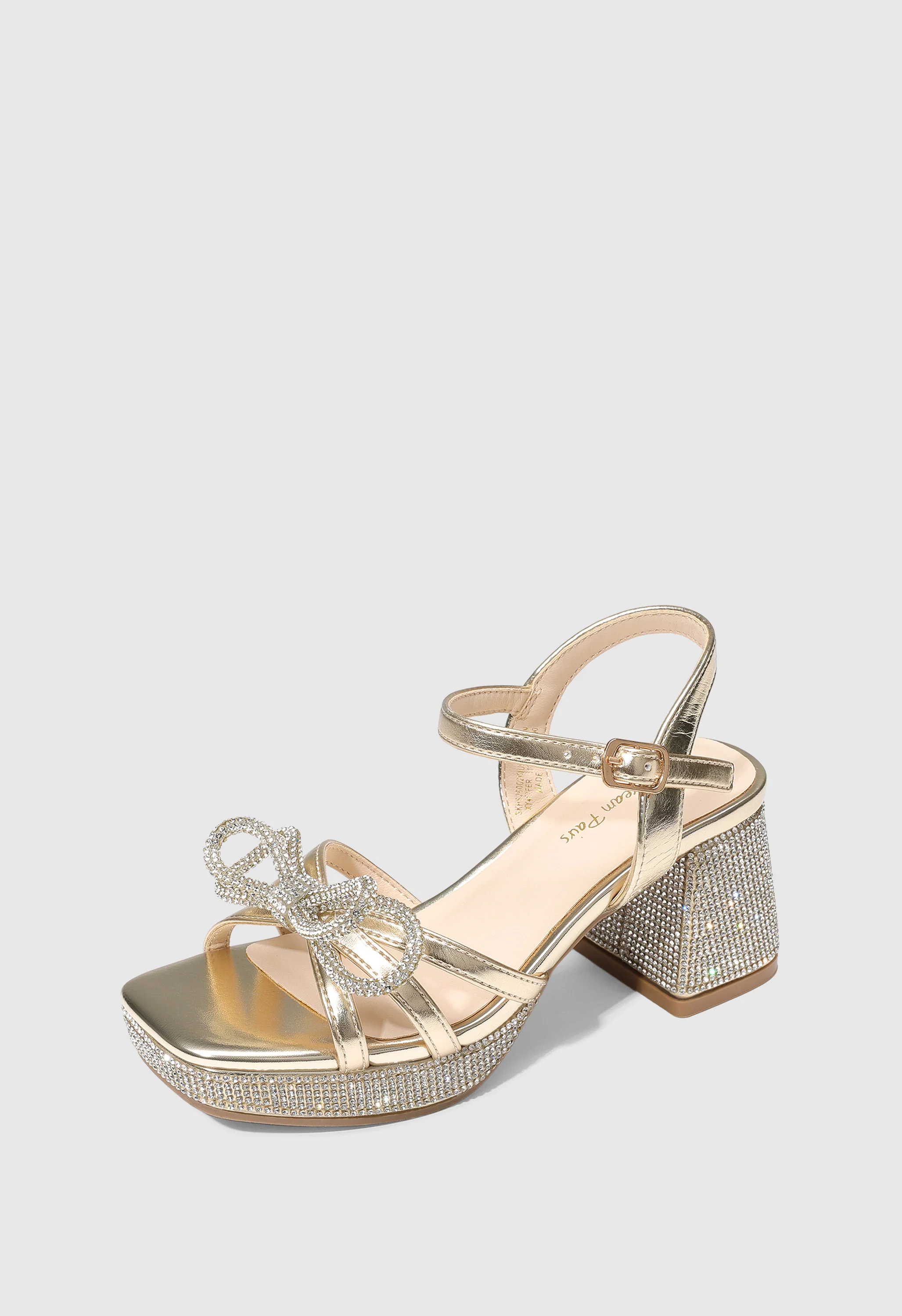 Girls' Bow Flower Open Toe Block Heel Sandals - Image 8