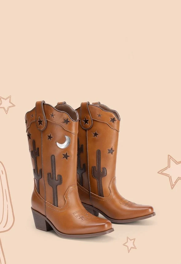 Girls Embroidered Cowgirl Boot - Image 3