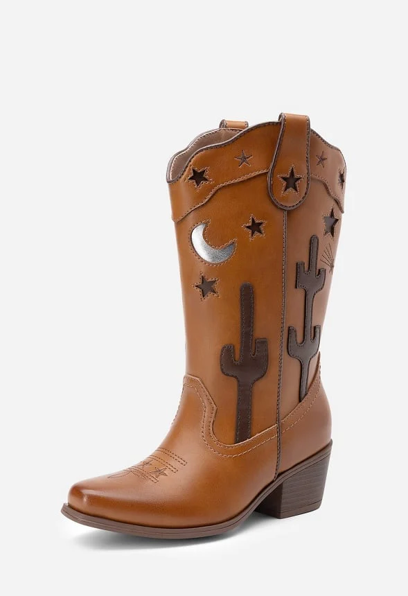 Girls Embroidered Cowgirl Boot - Image 6