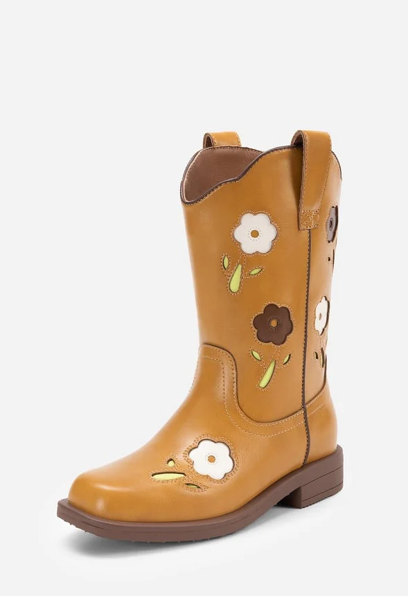 Girls Embroidered Western Boot - Image 2