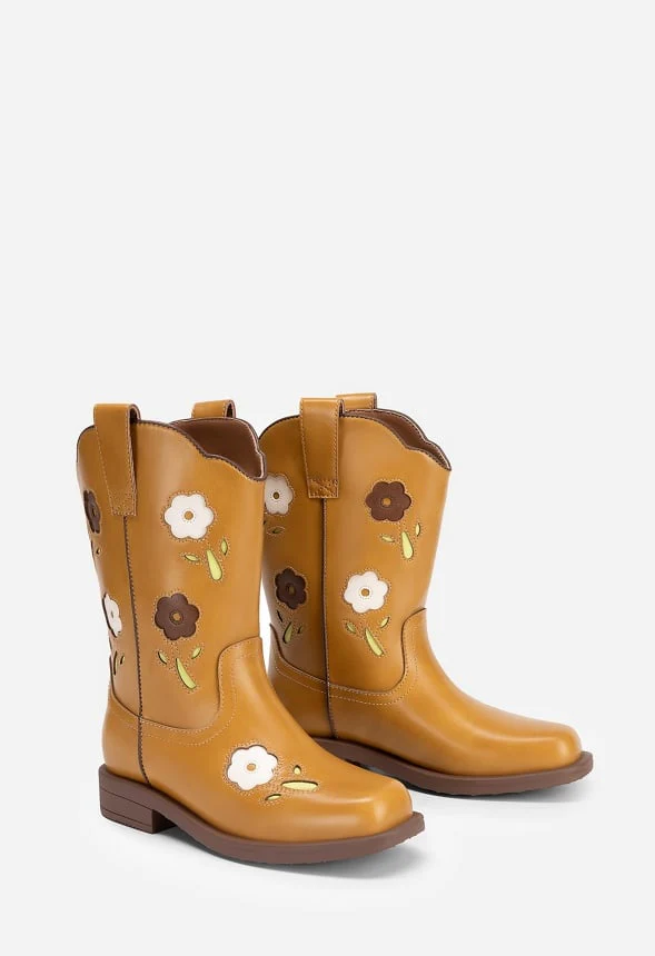 Girls Embroidered Western Boot - Image 3