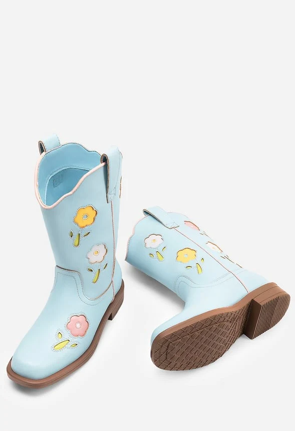 Girls Embroidered Western Boot - Image 5