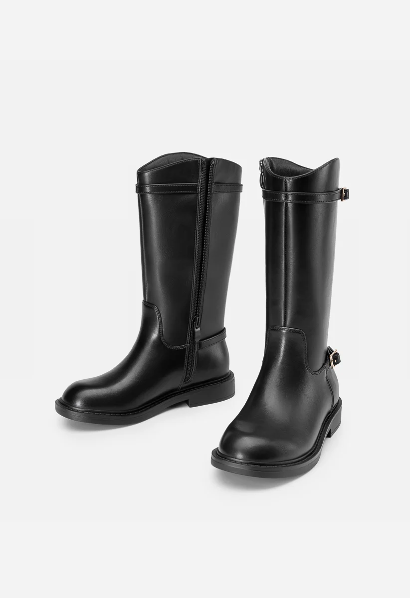 Girls Faux Leather Riding Boots - Image 4