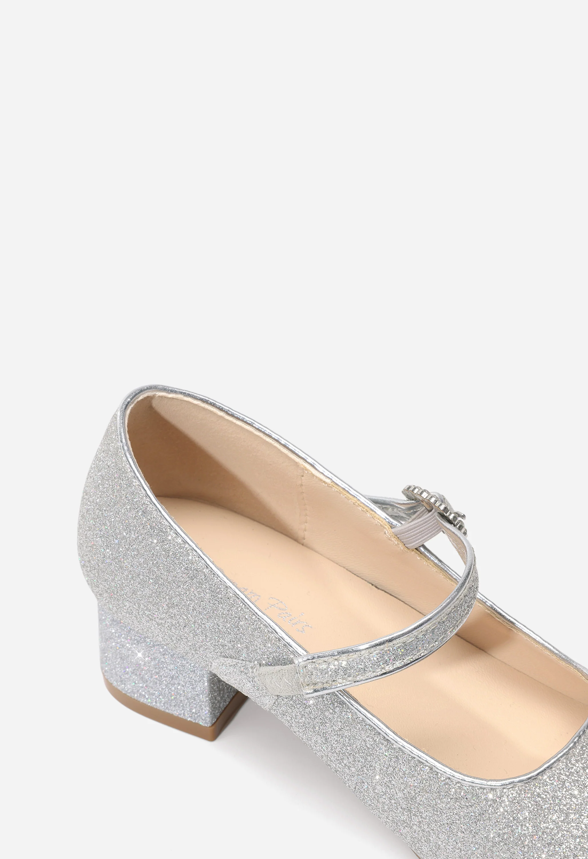 Girls Flower Low Heel Party Dress Shoes - Image 4