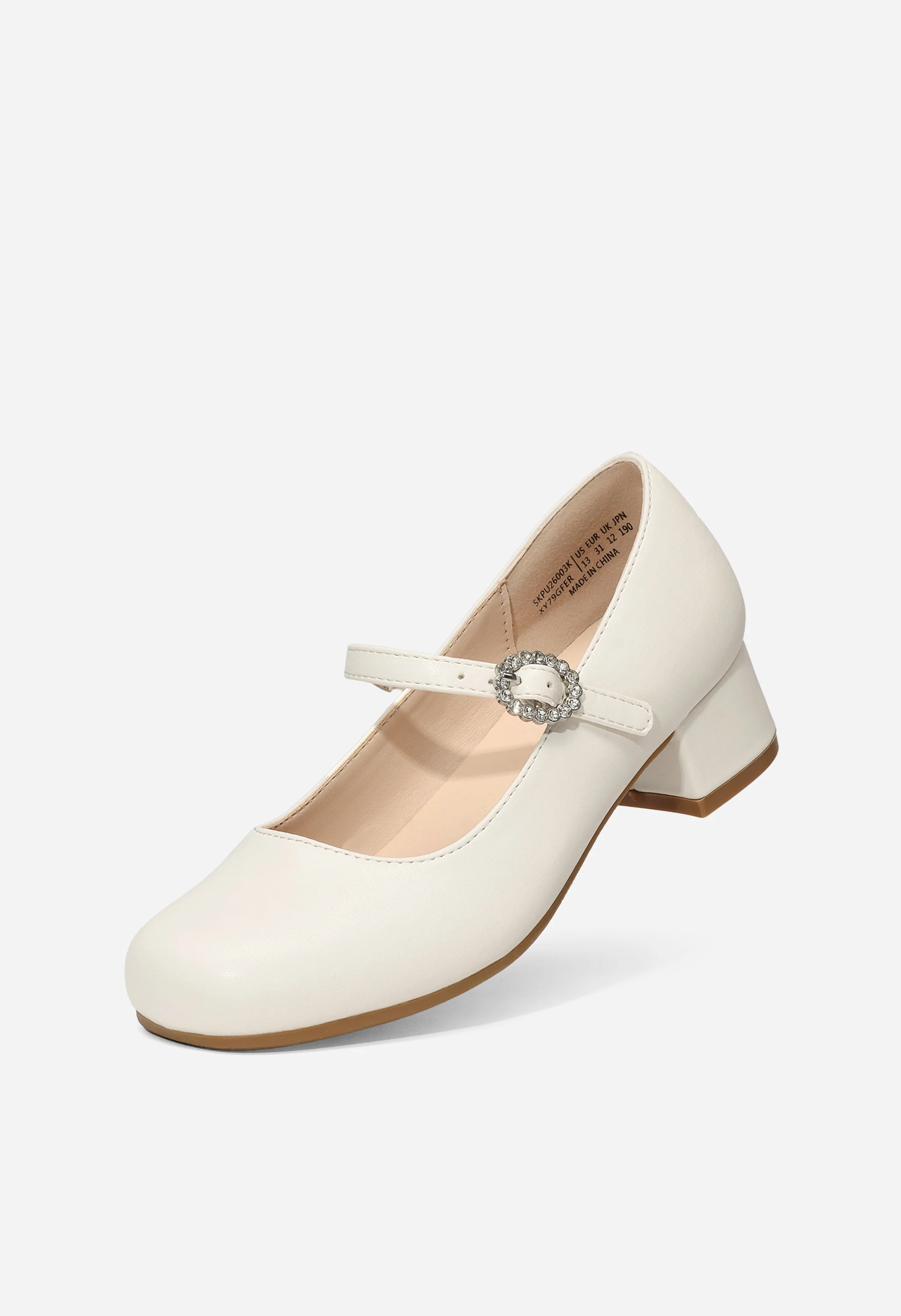 Girls Flower Low Heel Party Dress Shoes - Image 7