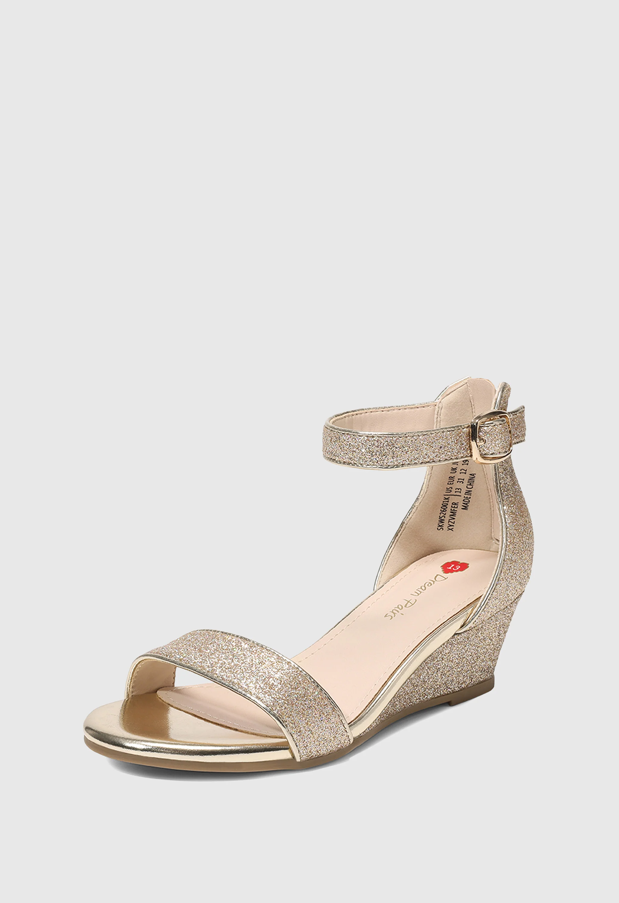 Girls' Flower Open Toe Platform Wedge Sandals - Image 7