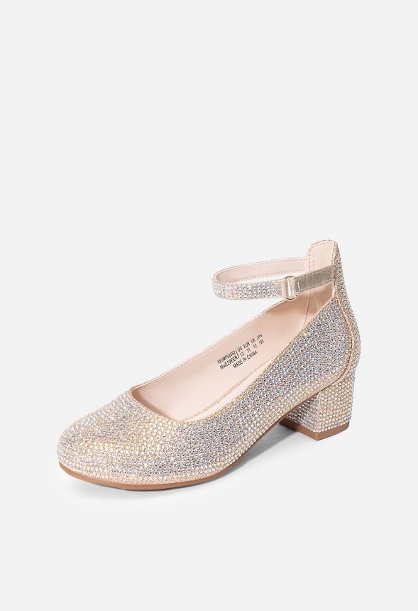 Girls Glitter Block Heel Pump - Image 2