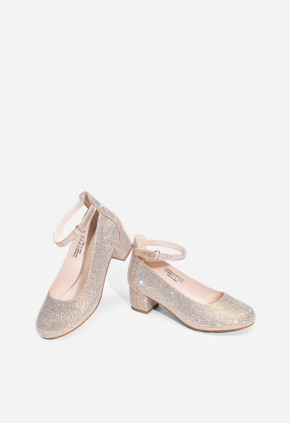 Girls Glitter Block Heel Pump - Image 4