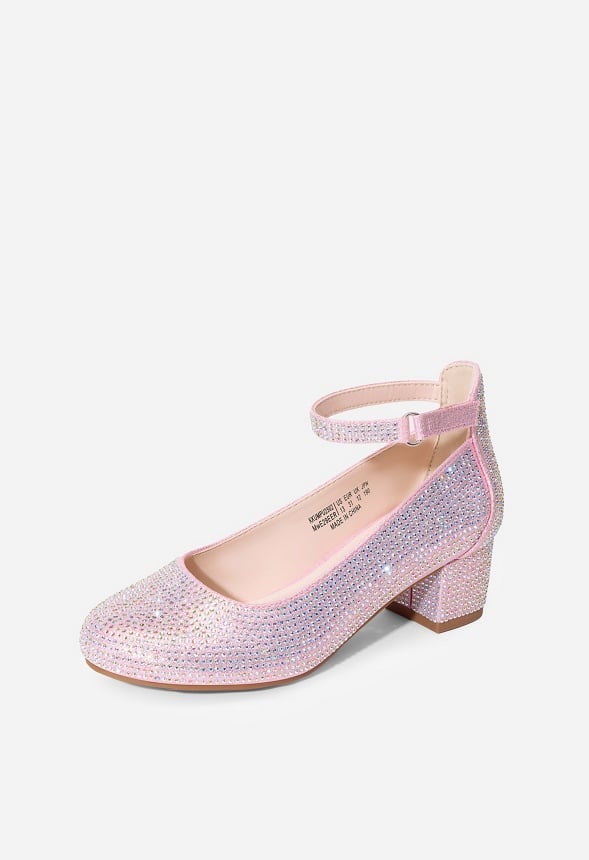 Girls Glitter Block Heel Pump - Image 2