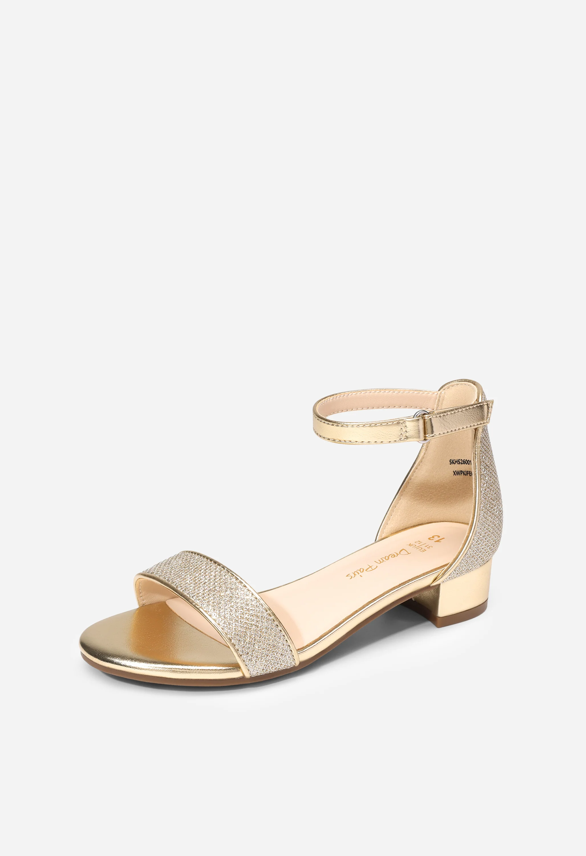 Girls Flower Strap Heeled Sandals - Image 4