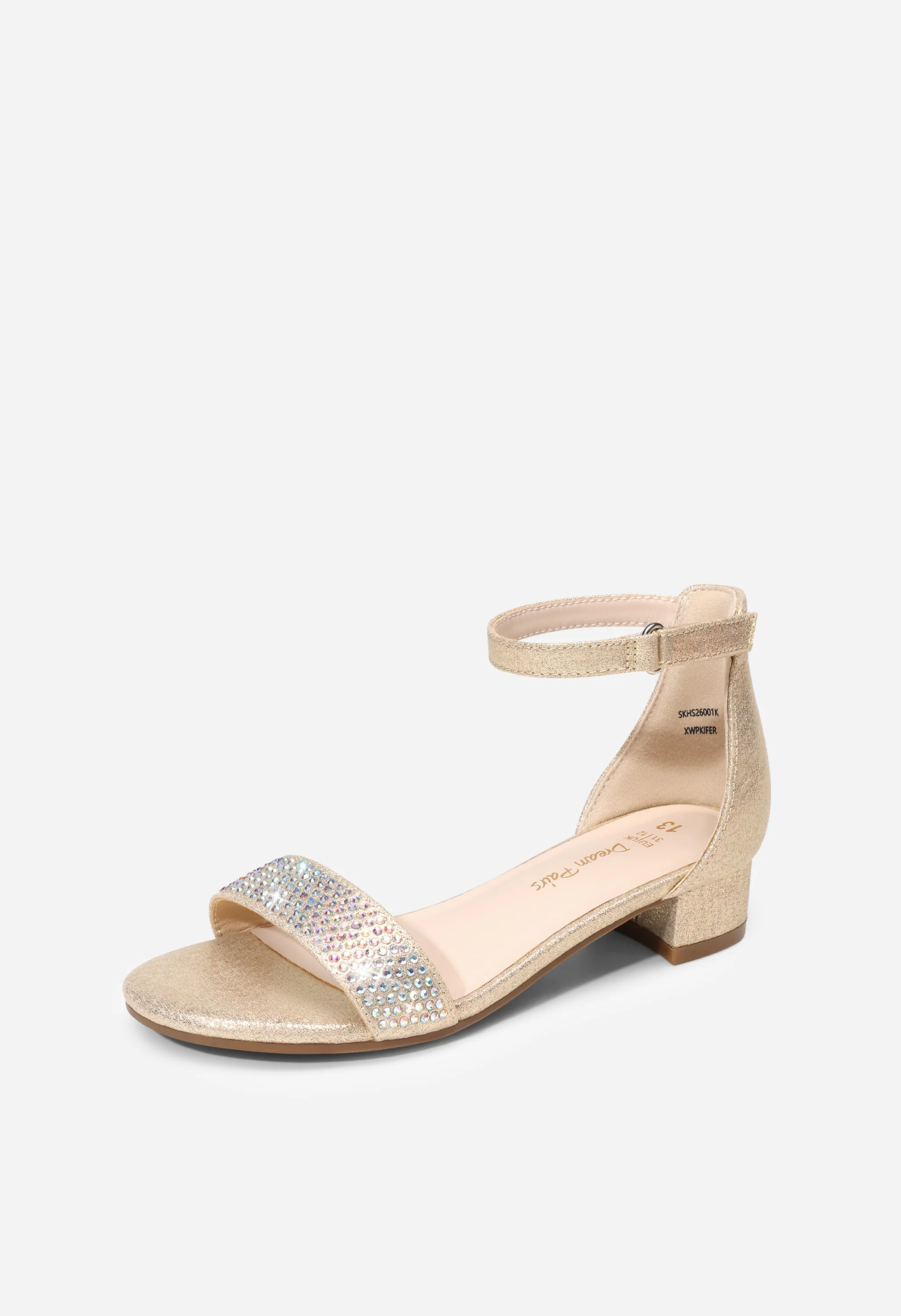Girls Flower Strap Heeled Sandals - Image 2