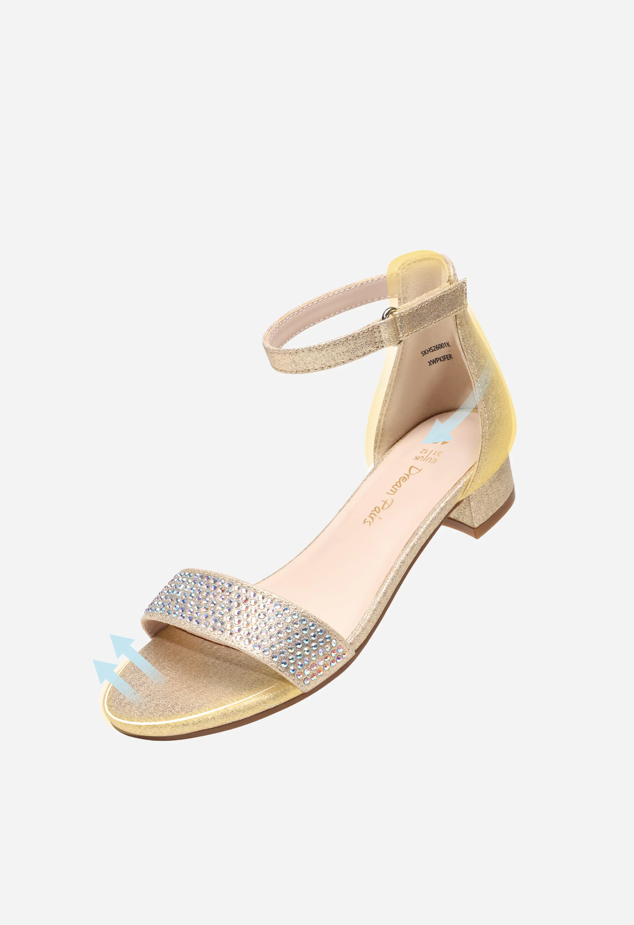 Girls Flower Strap Heeled Sandals - Image 5