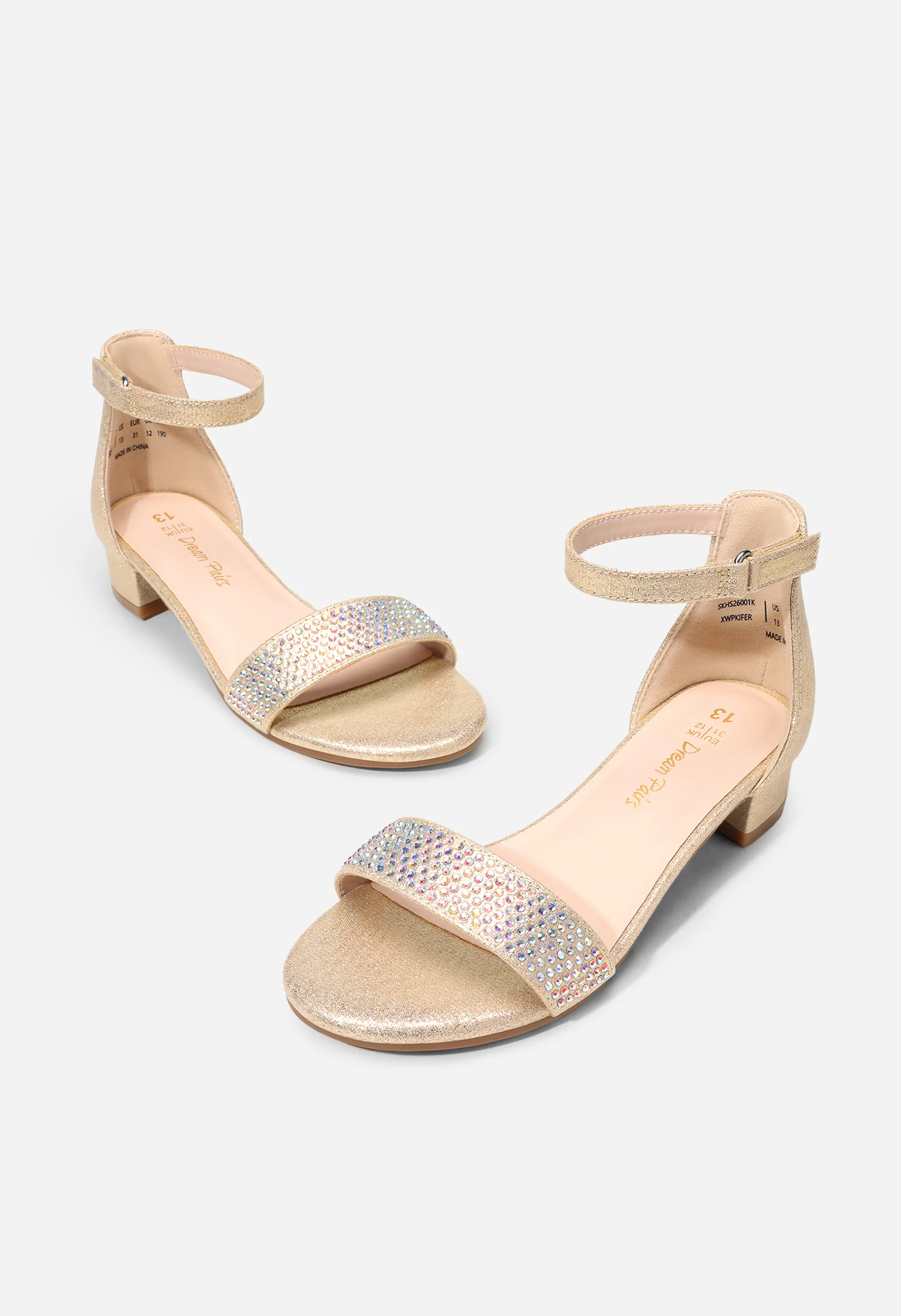 Girls Flower Strap Heeled Sandals - Image 6