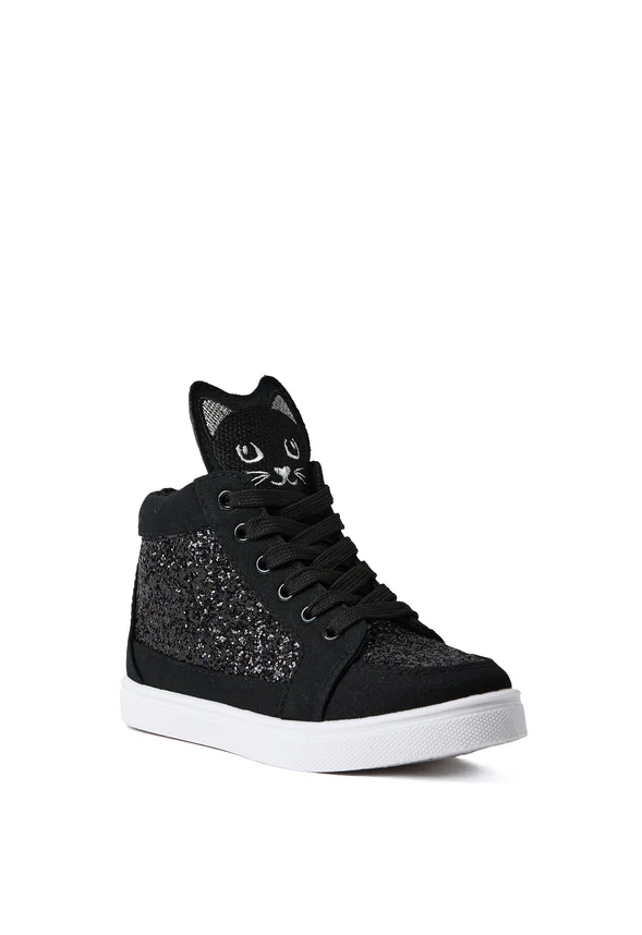 Glitter Cat Face High Top Sneaker - Image 2