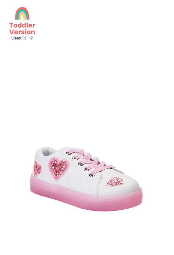 Glitter Hearts Light Up Sneaker - Image 12