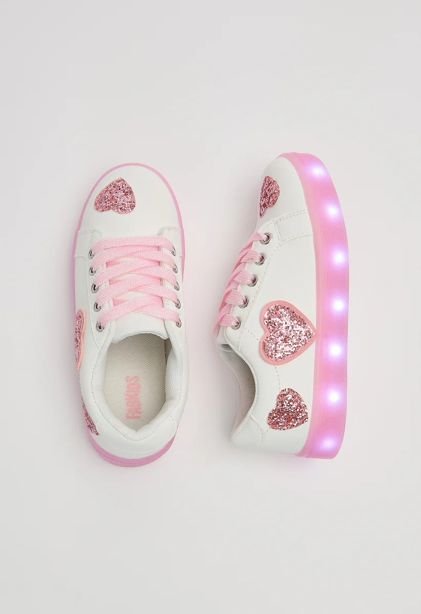 Glitter Hearts Light Up Sneaker - Image 4
