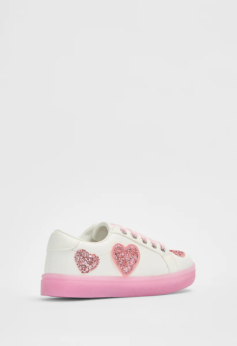 Glitter Hearts Light Up Sneaker - Image 5
