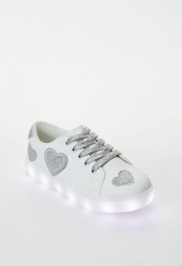 Glitter Hearts Light Up Sneaker - Image 5