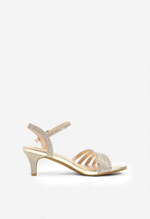 Glitter Rhinestone Low Kitten Heel - Image 3