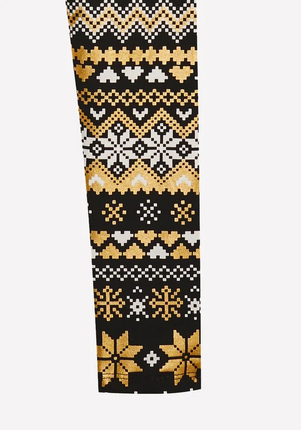 Gold Fair Isle Legging - Image 3