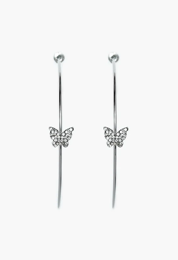 Gracie Butterfly Hoop Earrings - Image 2