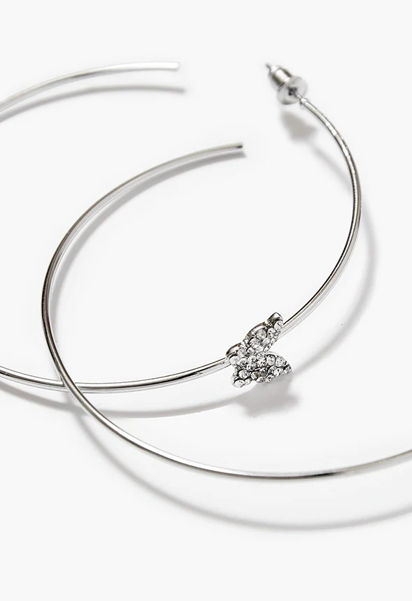 Gracie Butterfly Hoop Earrings - Image 3