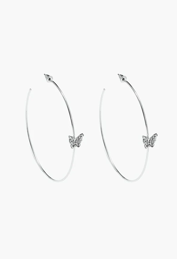 Gracie Butterfly Hoop Earrings - Image 4