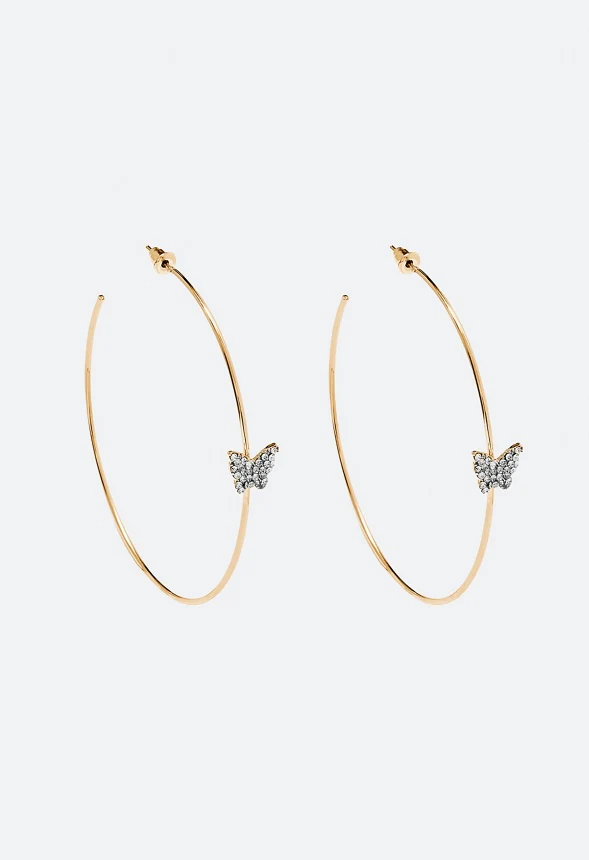 Gracie Butterfly Hoop Earrings - Image 2