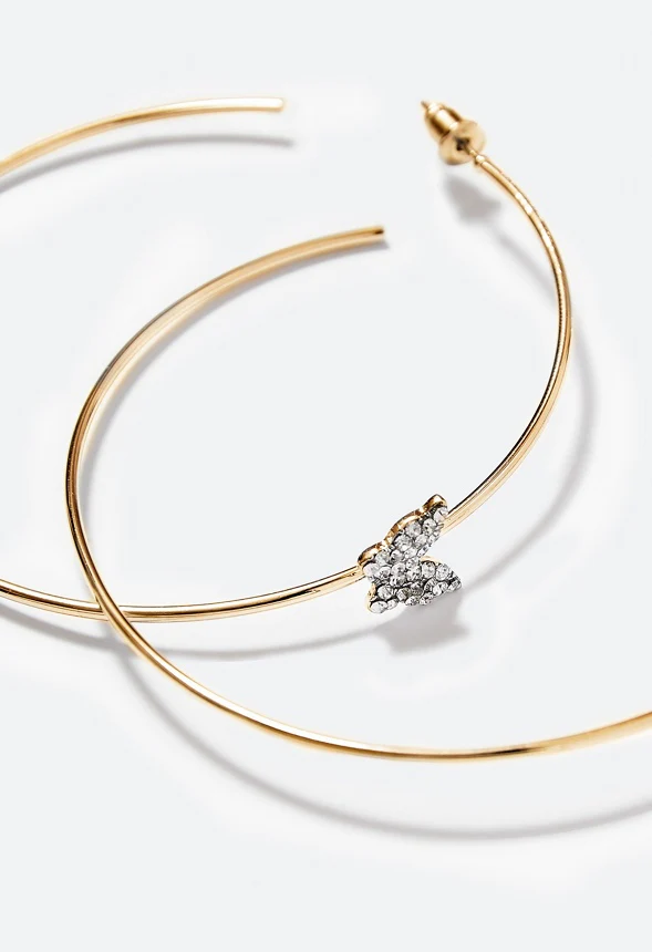 Gracie Butterfly Hoop Earrings - Image 3