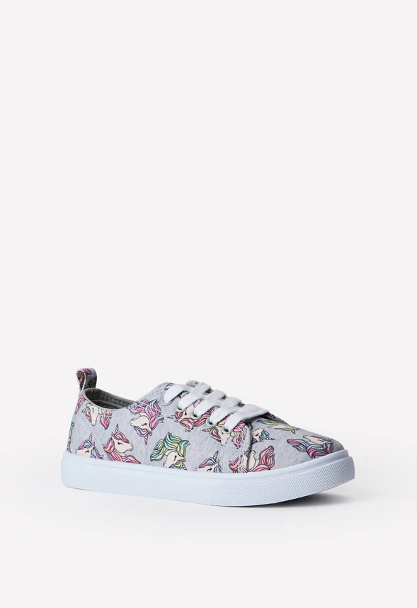 Grey Unicorn Lace Up Sneaker - Image 3