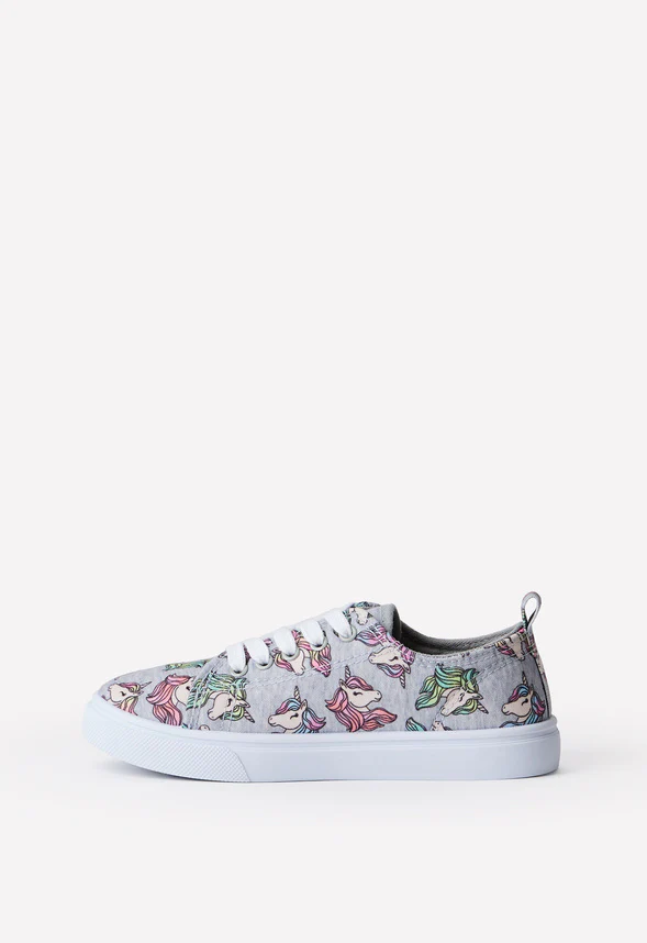 Grey Unicorn Lace Up Sneaker - Image 4