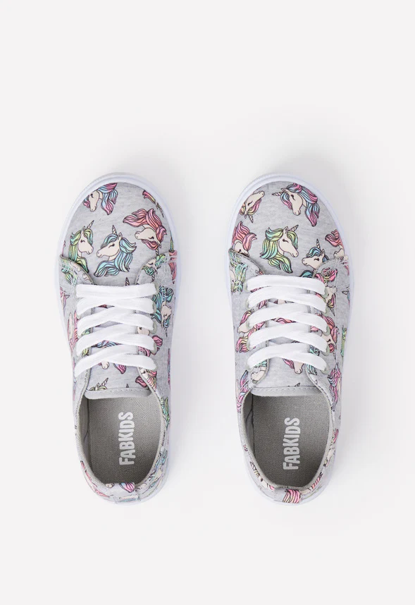 Grey Unicorn Lace Up Sneaker - Image 5
