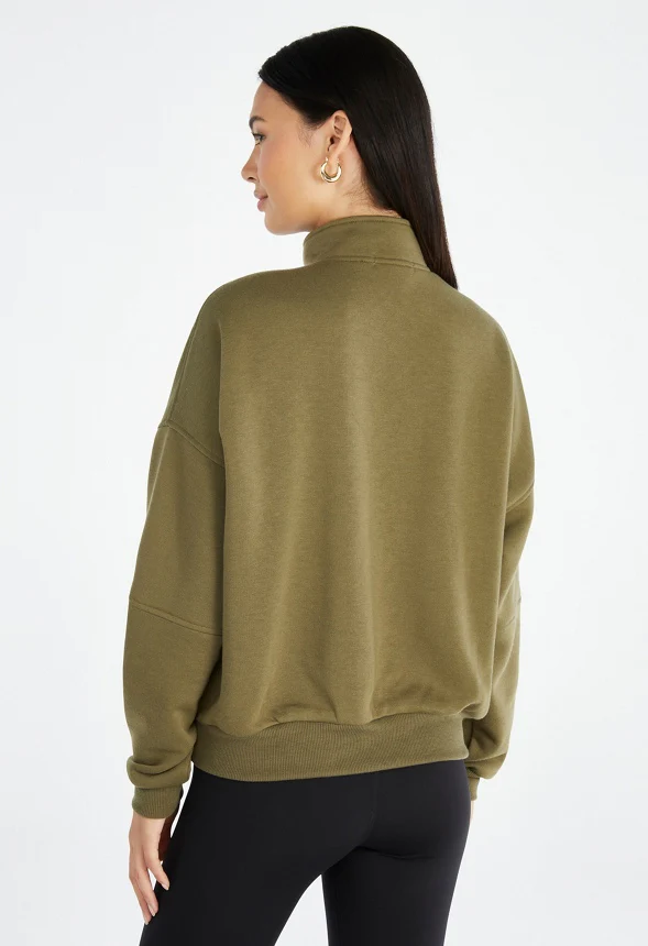 Half Zip Boyfriend Sweatshirt - Image 2