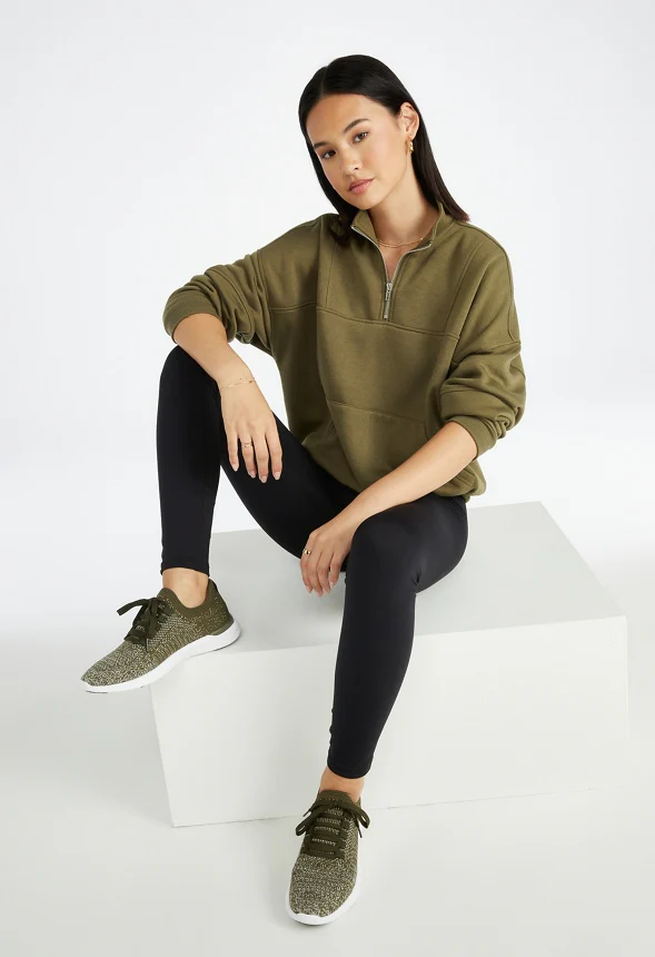 Half Zip Boyfriend Sweatshirt - Image 4