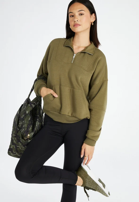 Half Zip Boyfriend Sweatshirt - Image 5